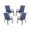 Flash Furniture 4 Pack Brazos Series Navy Outdoor Stack Chair with Flex Comfort Material and Metal Frame